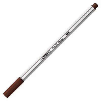 Obrázek produktu pro Prémiové plstěné pero se štětečkovým hrotem pro variabilní šířku čáry - STABILO Pen 68 brush - jedno pero - hnědé