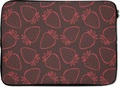 Produktbild von MuchoWow® Laptop Hülle 13 Zoll Muster - Erdbeere - Punkte - Obst Laptoptasche - Laptophülle - Sleeve - Rundumschutz