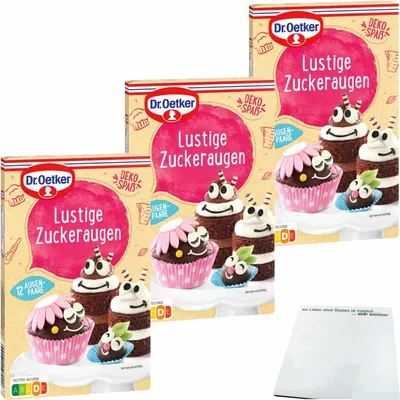Produktbild von Oetker Zuckeraugen 12 Stück 3er Pack (3x10g Packung) + usy Block