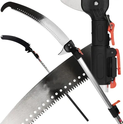 Produktbild von KRAFT&DELE | Teleskop-Astschere, für frische Äste und Zweige, 135-300cm, Teleskop Astsäge, Baumsäge mit Zahnung, Arbeiten an weit entfernten Stellen, Obstpflückschere zum Garten und Freien