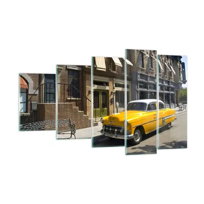 Produktbild von Bilder auf glas - Amerikanisches auto klassisch stadt - 100x60cm - Glasbilder - Wandbilder - Kunstdruck - Wanddekoration aus Glas - Glas Bilder - Wandbild auf Glas - GEG100x60-2569