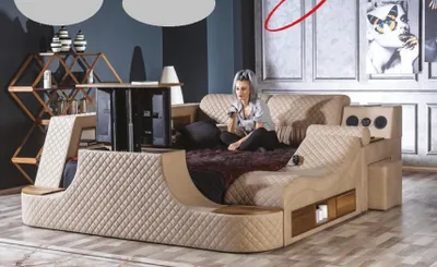 Produktbild von Multifunktion Bett Schlafzimmer Möbel Betten Luxus Bett tv lift Doppelbett Neu