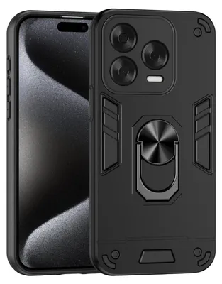 Immagine prodotto di Per ZTE Blade V70 Vita Armor Magnet Metal Ring PC protettivo custodia del telefono cellulare nero