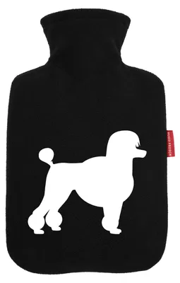 Immagine prodotto di Huuraa Borsa dell'acqua calda Silhouette Barboncino 1,8 litri Rivestimento in velluto nero classico Idea regalo