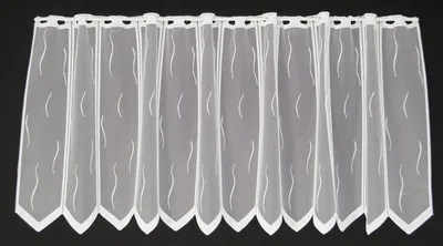 Produktbild von Gardinen Kranzusch Scheibengardine kleinem Wellenmuster 60x178,5 cm H/B Weiß Bistrogardine Vorhang Küche 1er Pack