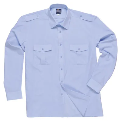 Image de Chemise Pilote Portwest S102 Bleu Confort Et Professionnalisme Pour Pilotes Et Agents. - Portwest