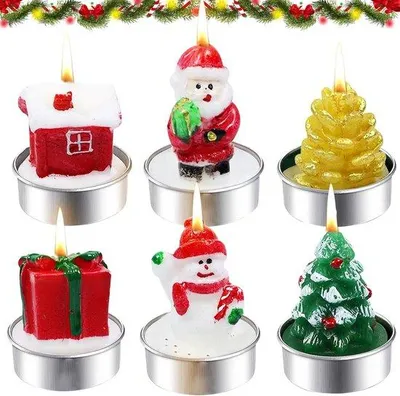 Produktbild von Mini Kerzen für Weihnachtsdekoration - Adventskranz - Theelichter - Weihnachtskugel - Miniaturkerzen - Dekoration