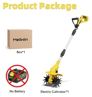 Zdjęcie produktu dla Akumulatorowa frezarka do trawnika - elektryczna motyczka - 1600W - 1000 obrotów/min - szerokość robocza 22 cm - głębokość robocza 16 cm - do akumulatora 18V - bez akumulatora