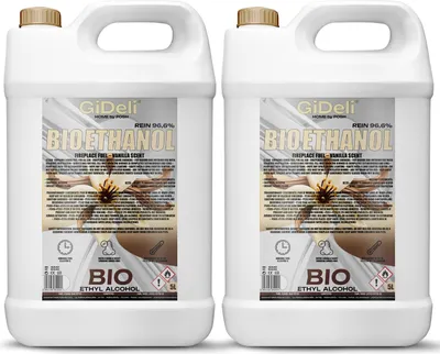 Produktbild von Bioethanol Vanilleduft 96,6% 10L für Kamin Universal Rauchfrei Rußfrei GiDeli