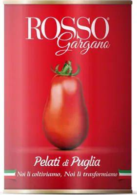 Obrázek produktu pro Rosso Gargano Pelati di Puglia 400 g italské loupané rajčata