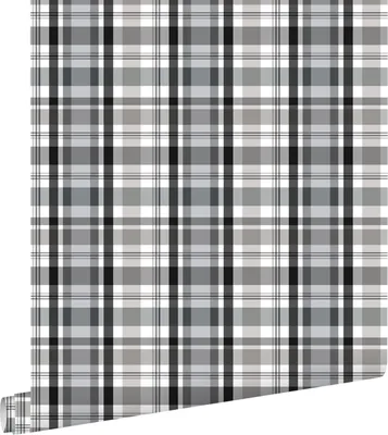 Produktbild von ESTAhome Tapete Karomuster Schwarz und Grau 53 cm x 10.05 m