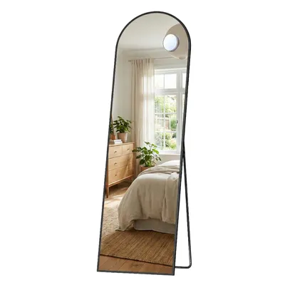 Produktbild von SONGMICS Ganzkörperspiegel mit Vergrößerungsspiegel, Sicherheitsglas, gewölbt, 150 x 40 cm, schwarz