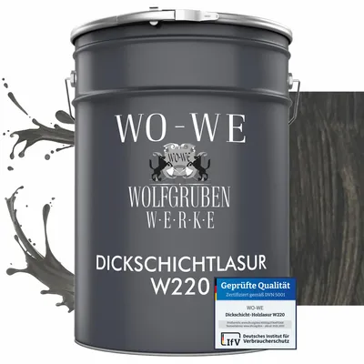 Produktbild von Dickschichtlasur 2in1 Holzlasur Holzschutzlasur außen und innen W220 Fluss Eiche - 2,5L