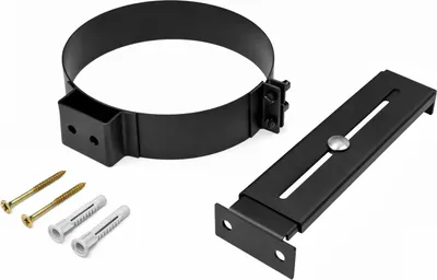 Produktbild von Raik Izoker Rohrschelle 150mm schwarz doppelwandig für Rauchrohr / Ofenrohr