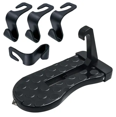 Produktbild von Klappbares Auto Türpedal mit Sicherheitshammer, bis 250kg belastbar, universell für SUV/RV, 4 Haken, bohrungsfreie Montage