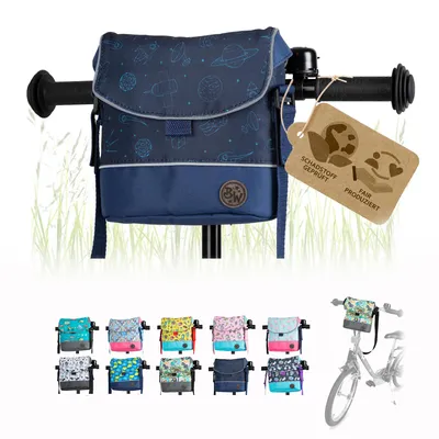 Produktbild von BAMBINIWELT Lenkertasche Tasche für Puky für Woom Laufrad Räder Roller Fahrrad Fahrradtasche für Kinder wasserabweisend mit Schultergurt, Modell 22