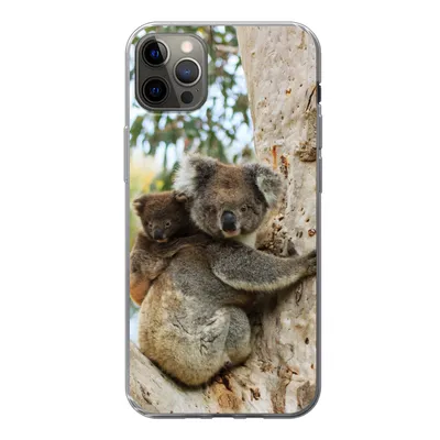 Produktbild von MuchoWow® Handyhülle Schutzhülle Hülle für iPhone 12 Pro Max Koalas - Kind - Baum - Jungen - Mädchen Silikon Softcase Handy Hülle - Hartschale