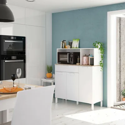 Image de Angstrom - Buffet, 108x40x126h cm Blanc, un Tiroir