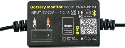 Produktbild von Bluetooth 4.0 Batteriemonitor schwarz 12V