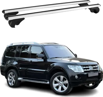 Image de Barres de toit Transversales pour Mitsubishi Pajero 2006-2024 Aluminium Argent