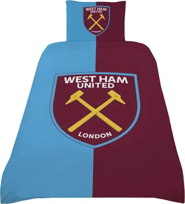 Obrázok produktu pre West Ham United FC - Obojstranná posteľná bielizeň TA11306 (jednolôžko) (vínovo červená/modrá/žltá)