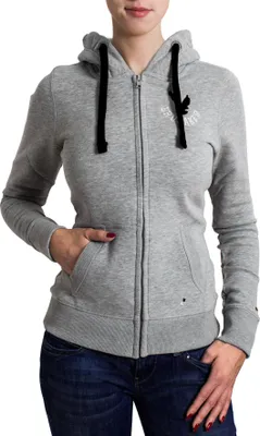 Produktbild von BRUBAKER Damen Sweatjacke mit Kapuze in Grau Schwarz Gr. L