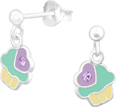 Produktbild von 925 Sterling Silber Hängende Cupcake-Ohrstecker