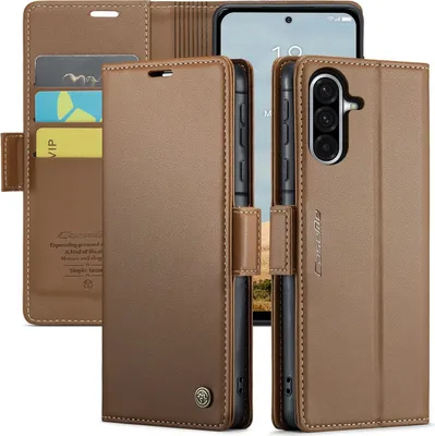 Immagine prodotto di Custodia per Samsung Galaxy A36 - Cover portafoglio CASEME Litchi Texture - Marrone