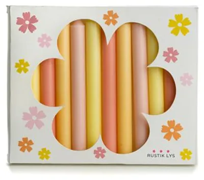Productafbeelding van Rustieke bloemenbox "Lys" - 12 kaarsen in potloodvorm - Ø 1,2 x 12 cm