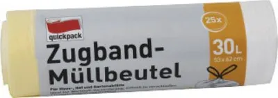 Zdjęcie produktu dla quickpack 42156 Müllbeutel 30,0 l gelb, 25 St.
