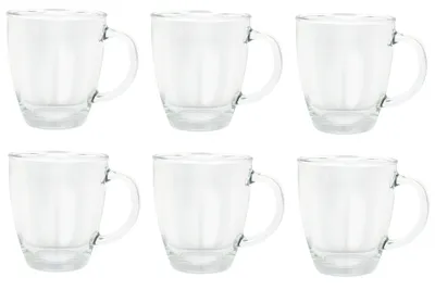 Produktbild von 6er Set Teegläser Teetassen Glastassen Trinkgläser mit Henkel - 300ml