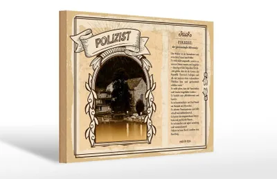 Produktbild von Holzschild Berufe 30x20cm Polizistin Staatsdienerin Ordnung