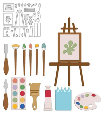 Productafbeelding van Stansmalplaatjes voor schilderthema's, 9x8,1 cm, voor kaart- en scrapbookdecoratie