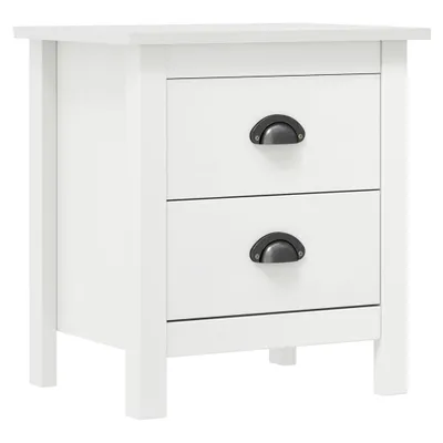 Zdjęcie produktu dla vidaXL Stolik nocny Hill 2 szt. Biały 46x35x49,5 cm lite drewno sosnowe