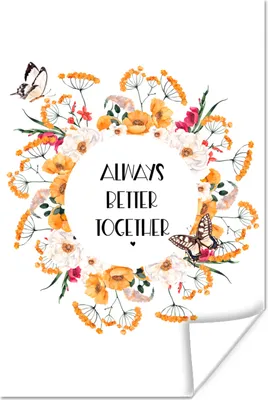 Produktbild von MuchoWow® Poster Zitate - Sprichwörter - Gemeinsam immer besser 120x180 cm - Kunstposter