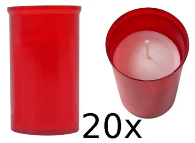 Produktbild von 20x Grabkerze rot Tagebrenner Grablicht Trauerkerze Grableuchte Grabschmuck