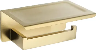 Image de Porte-papier toilette Salle de bain Étagère murale Acier brillant Or Suspension