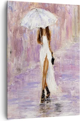 Produktbild von Bild auf Leinwand - Leinwandbild - Einteilig - Frau Regenschirm - 70x100cm - Wand Bild - Wanddeko - Wandbilder - Leinwanddruck - Wanddekoration - Leinwand bilder - Wandbild - PA70x100-3822
