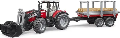 Immagine prodotto di Trattore Bruder Massey Ferguson 7480 con caricatore frontale e portabagagli