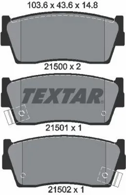 Produktbild von Textar Bremsbeläge vorne für Suzuki Vitara X-90 1,6-1,9 + D 16V Akebono-Bremse