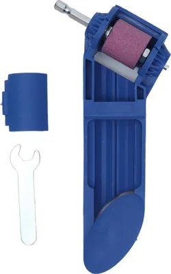 Produktbild von Tragbarer Bohrerschärfer, Handbohrmaschinen-Schärfgerät, Schleifscheibe, Werkzeug für Bohrer (2,0–12,5 mm), Blau