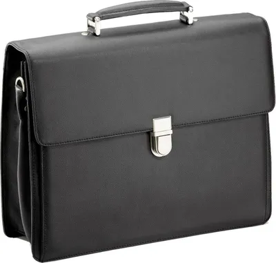 Produktbild von Aktentasche-Arbeitstasche-Umhängetasche Leder-Tasche-Schwarz 40 x32x13cm–Bowatex
