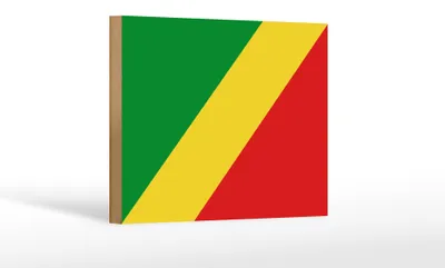 Produktbild von Holzschild Flagge Kongo 18x12cm Flag of the Congo