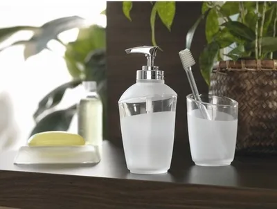 Produktbild von Spirella Zahnputzbecher Zahnbürstenhalter Level Glas 11 x 7 x 77 cm Weiß