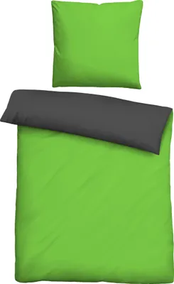 Produktbild von Traumhaft schlafen - Castell - Markenbettwäsche Mikrofaser Bettwäsche 0560500 UNI color: apfelgrün, size: 1x 200x200 cm + 2x 80x80 cm
