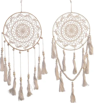 Produktbild von Makramee Traumfänger Boho Design Wanddekoration mit Holzperlen