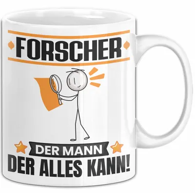 Produktbild von Forscher Tasse Geschenk für Forscher Der Mann Der Alles Kann Geschenkidee zum Geburtstag (Weiß)