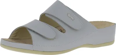 Produktbild von Vital Vitalette 0612M Wechselfussbett Pantoletten Damen mit Lederfussbett und TPU Sohle | Hausschuhe | Pantoffel |  Nappa Smog EU 38