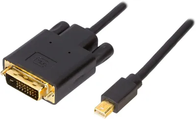 Image de DELTACO Câble mini DisplayPort pour DVI-D, ha-ha, 2 m, noir