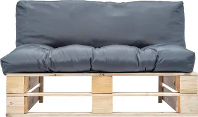 Produktbild von vidaXL Outdoor-Sofa Paletten mit Kissen in Grau Kiefernholz